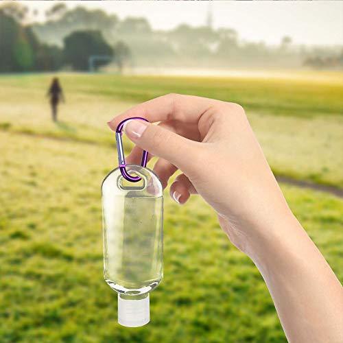 LISSO 50 Pack Travel Plastic Clear Keychain Bottles,2 oz Leakproof Refillable Empty Bottles Portable Liquid Squeeze Container Flip Cap (50PC)