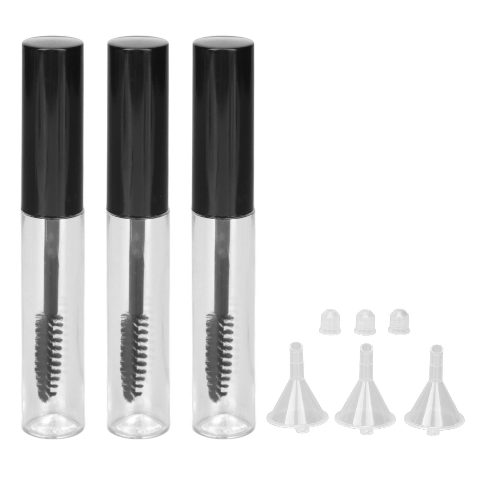Srliya 3pcs Empty Mascara Tube Eyelash Wand Home Makeup DIY Eyelash Growth Serum Container Bottle with Funnel Plug
