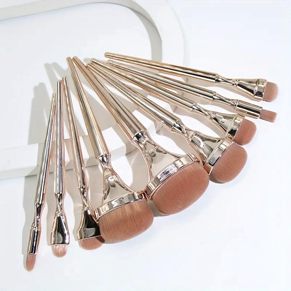 IBDRYKK IBDRYKK 9 pcs golden oval makeup brush set foundation blush concealer brush seamless makeup brush eyeshadow brush makeup set