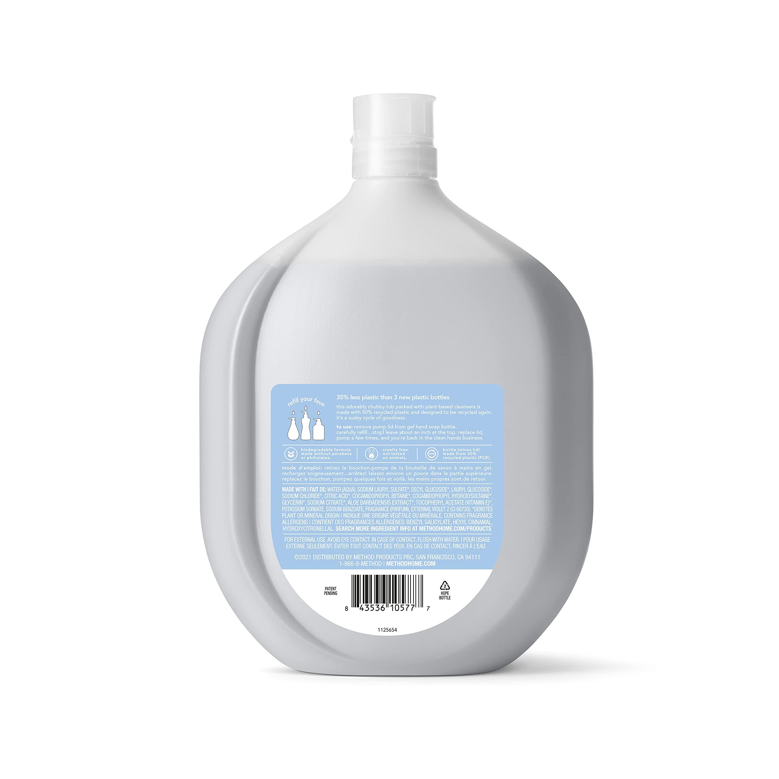 Method Method Gel Hand Soap Refill, Sweet Water, Recyclable Bottle, Biodegradable Formula, 34 oz & Gel Hand Soap Refill, Sea Minerals, 34 oz, 4 pack, Packaging May Vary