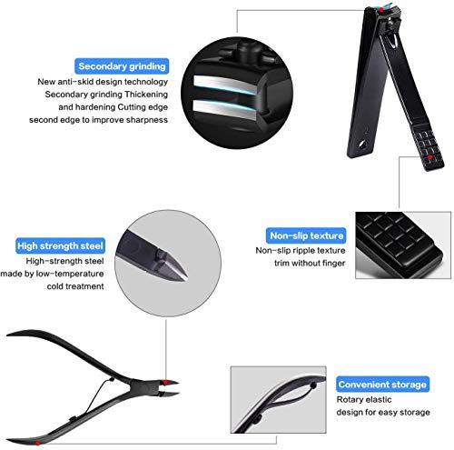 QLNE Manicure Pedicure Kit Nail Clippers Set 18 in 1 High Precision Stainless Steel Cutter File Sharp Scissors for Men & Women Fingernails & Toenails Vibrissac Scissors with Stylish Case (Blue_18in1)