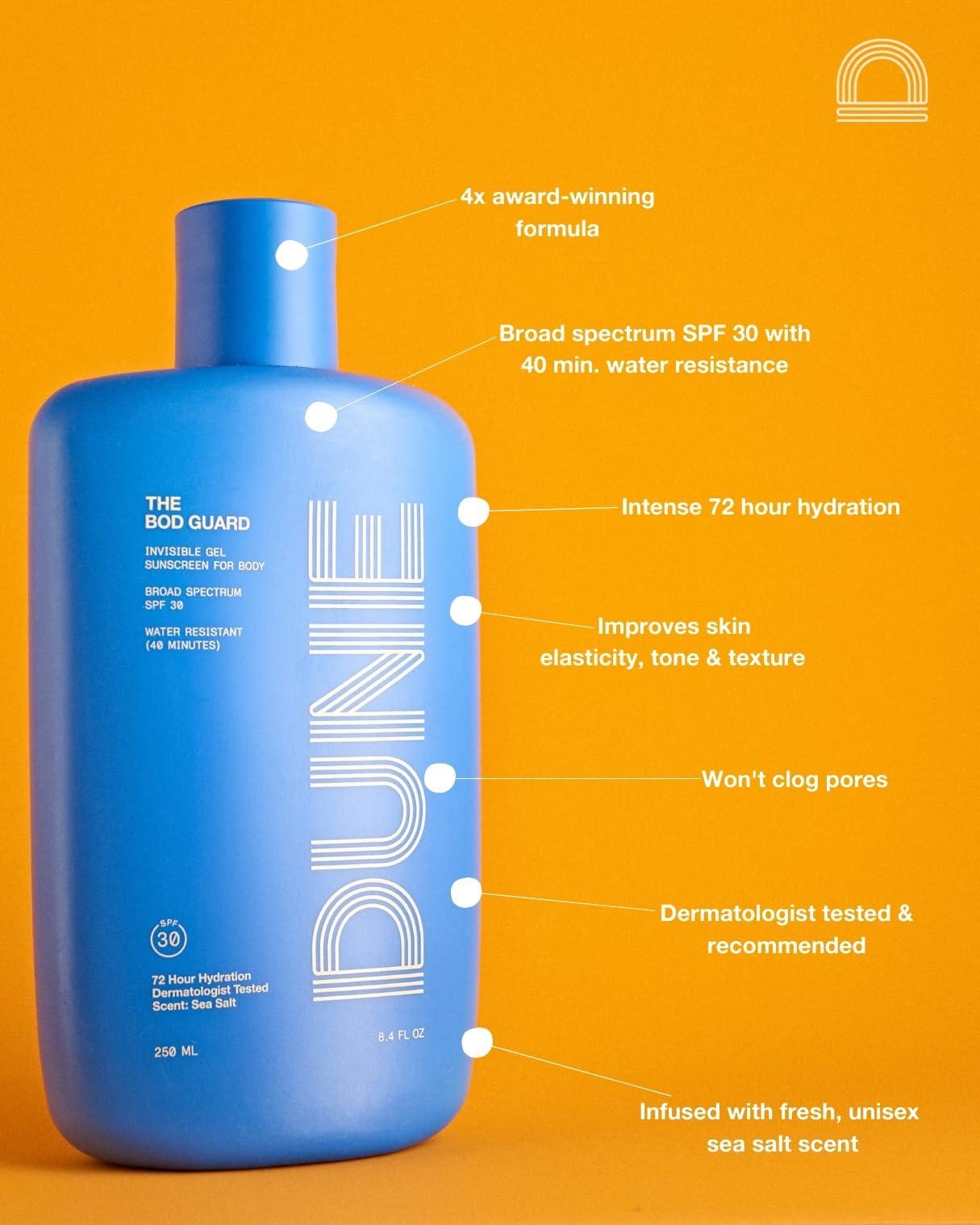 DUNE SUNCARE DUNE Suncare Mug Guard + Bod Guard Duo Sunscreen SPF 30 Set for UVA/UVB Broad Spectrum Face and Body Sunscreen, 2 Bottles