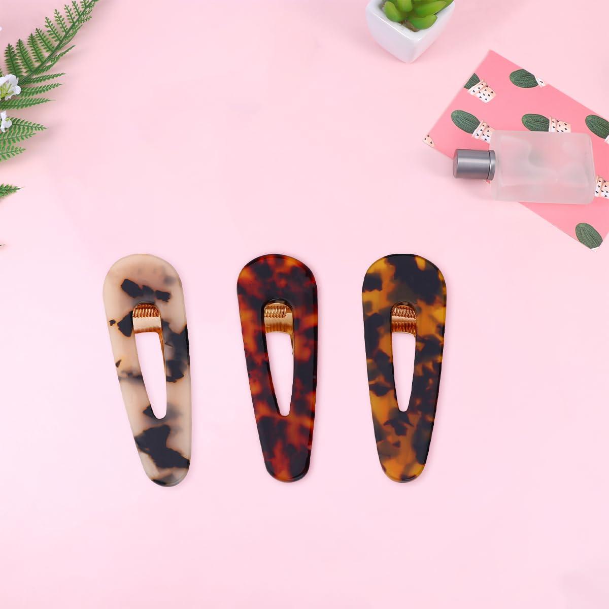 FRCOLOR 3pcs Hair Clip Womens Hair Accessories Flat Hair Barrettes Acrylic Hair Accessories Hair Snap Pins New Year Hair Pin Resin Hair Barrettes Bobby Pins Girl Side Clip Seamless