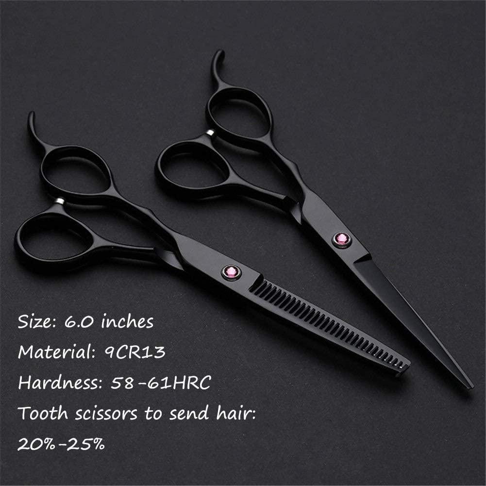 RomildaYuan Hairdressing Scissors Left Handed Series Professional Barber Scissors Salon Stylist Shears Sharp and Precise Cut for Left-Handed Hairdresser Cutting Scissor 6.0 Inches Black