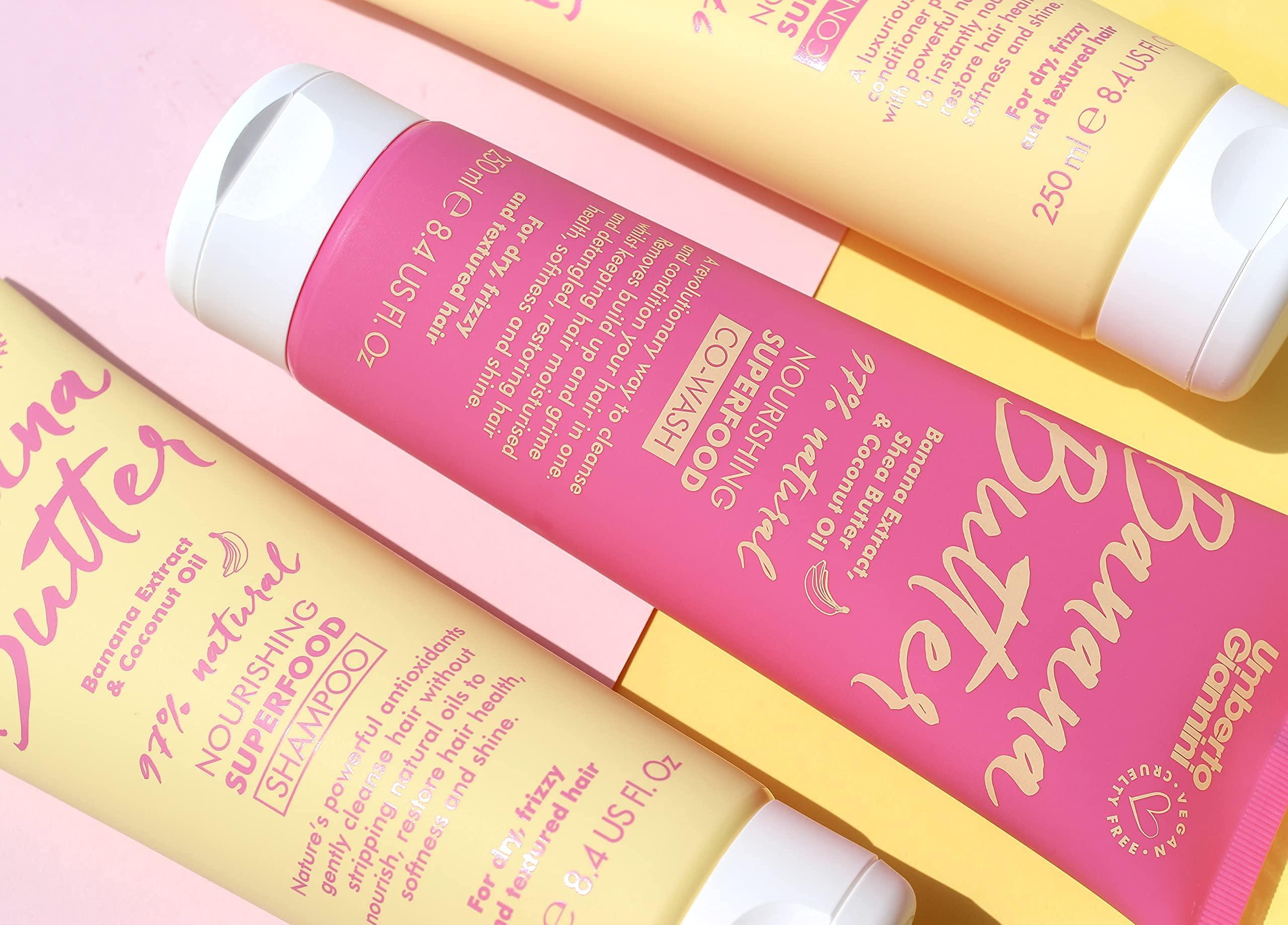 Umberto Giannini Umberto Giannini Banana Butter Nourishing Superfood Shampoo & Conditioner Set, Vegan & Cruelty Free Moisturising Formula for Dry, Textured or Frizzy Hair