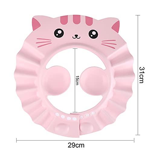 Ibluelover Baby Shower Cap Shampoo Shield Kids Bath Visor Protect Eyes Ears Face Adjustable Bath Shower Protector Hair Wash Shield Earmuff Waterproof Bath Cap for Kids