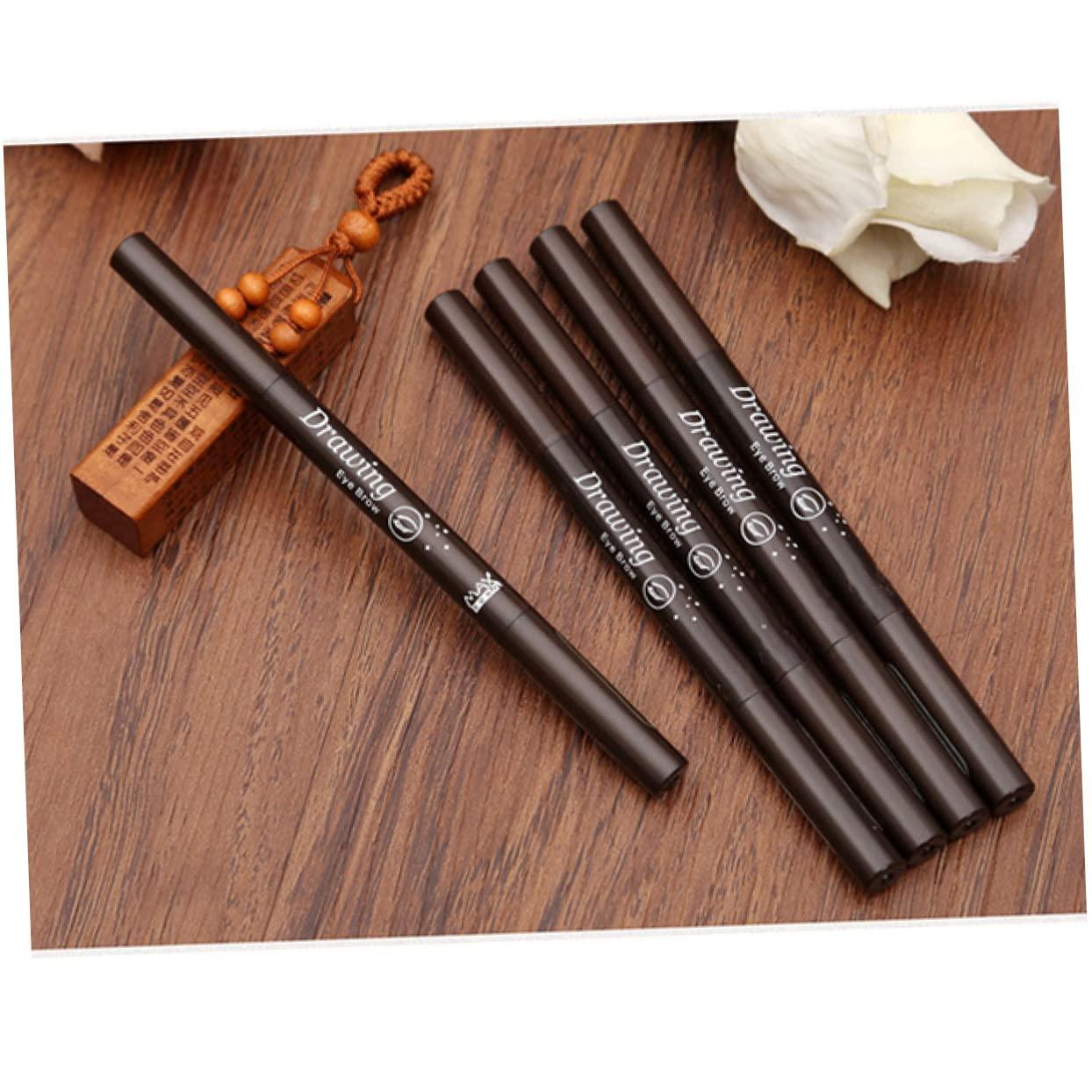 FOMIYES FOMIYES 2 1 makeup tools Double headed eyebrow pencil rotate eyebrow pencil microblading pen eyebrow makeup Coffee eyebrow pencil Eyebrow Brush Eyebrow Pencils filler to rotate No smudge