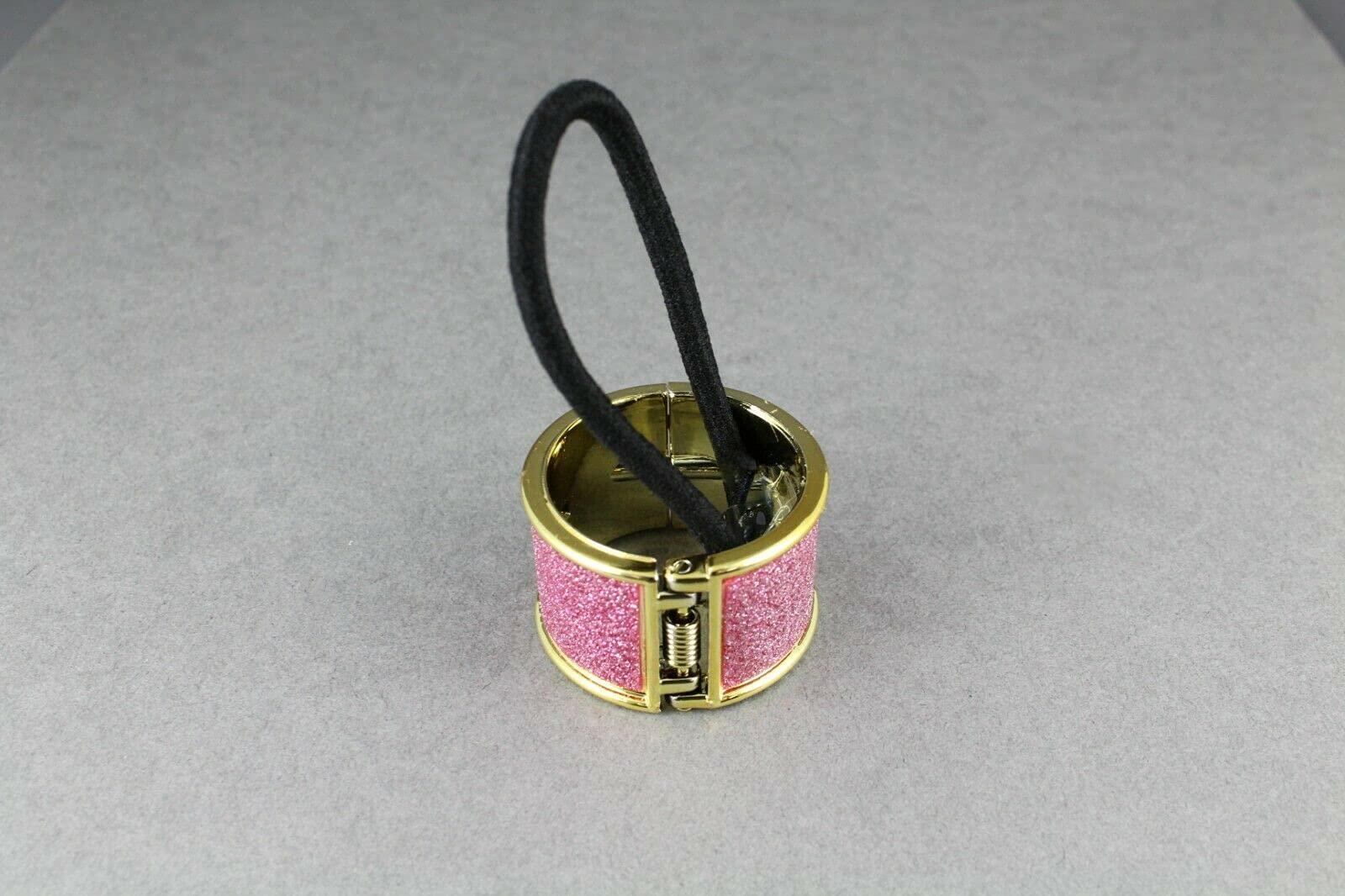 Wholesale Fashion HairClip Pink Ponytail Holder Cuff Hinged Glitter Gold Hair Tie Genie Pony Tail Circle Fashion hair Accessories for Women