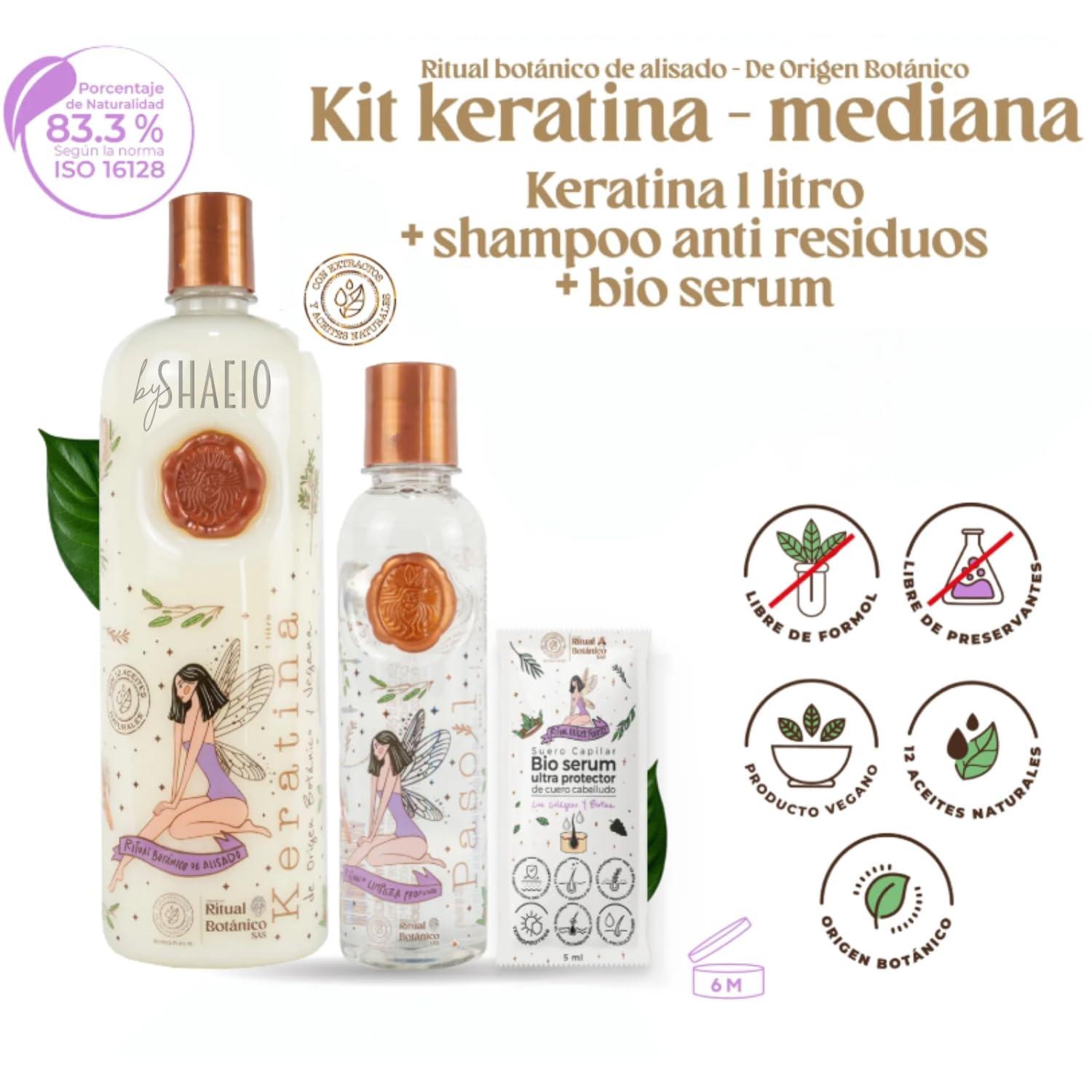 SHAEIO SHAEIO Keratin Hair Mask - 1 LITRO. RITUAL BOTANICO Keratina Organica Colombiana for Hair with 12 Natural Oils and Amino Acids