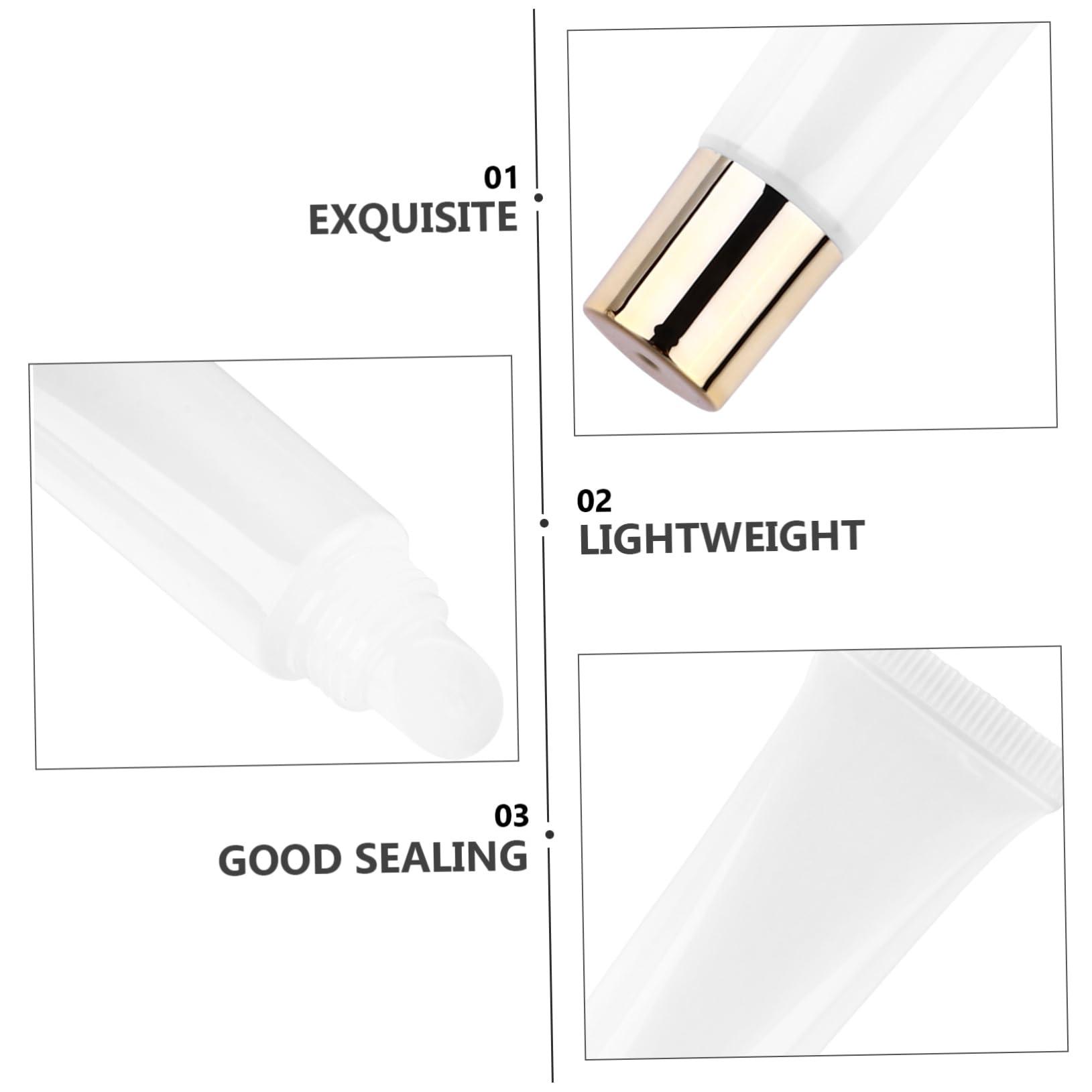 minkissy minkissy Create Your Own Lip Gloss 50pcs 15ml Empty Tubes Travel Size Reusable Gold Lip Gloss Containers