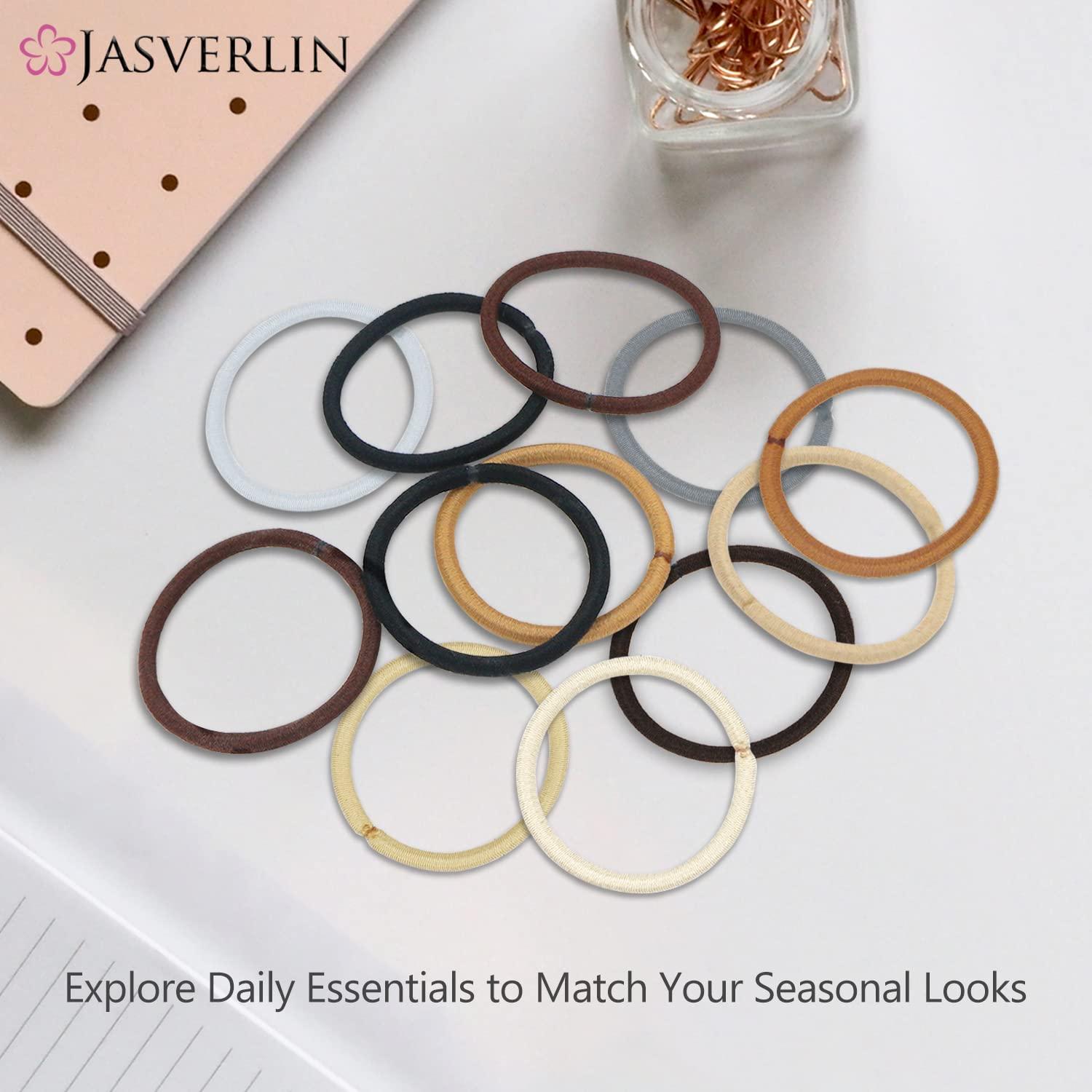 JASVERLIN JASVERLIN Dark Brown Hair Elastics Ties for Women, Small Scrunchies Band Ponytail Holders Damage-free No Pull Non-Slip for Thick Thin Hair 50 pieces