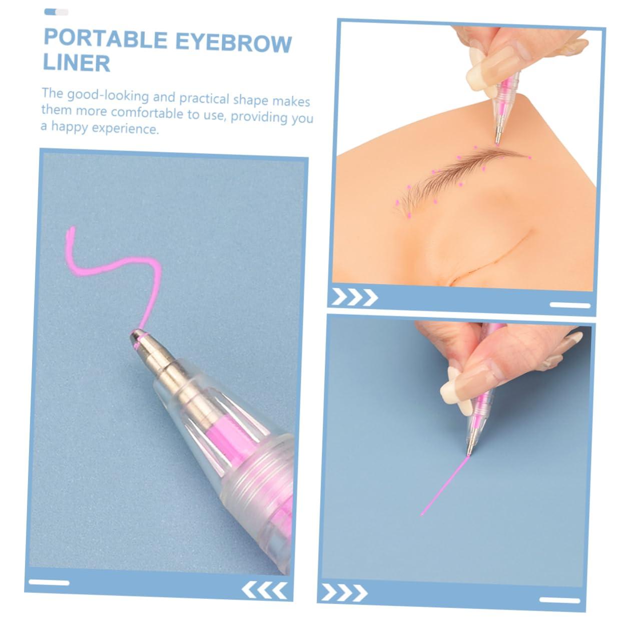 Ipetboom Ipetboom Eyebrow Marker Pen Eyebrow Tattoo Pen Tattoo Supplies Waterproof Makeup Maker Eyebrow Microblading Pen Tattoo Eyebrow Pencil Position Marker Surgery Marker Pen Tool Pink Plastic