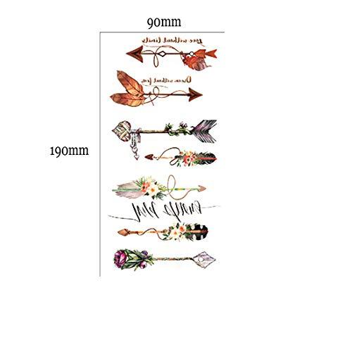LINGREAL LINGREAL Deers Butterflies Fox Tribe Arrow Tattoo Paper,Temporary Tattoo Sticker for Men Women Girls Boys - 6 Sheets