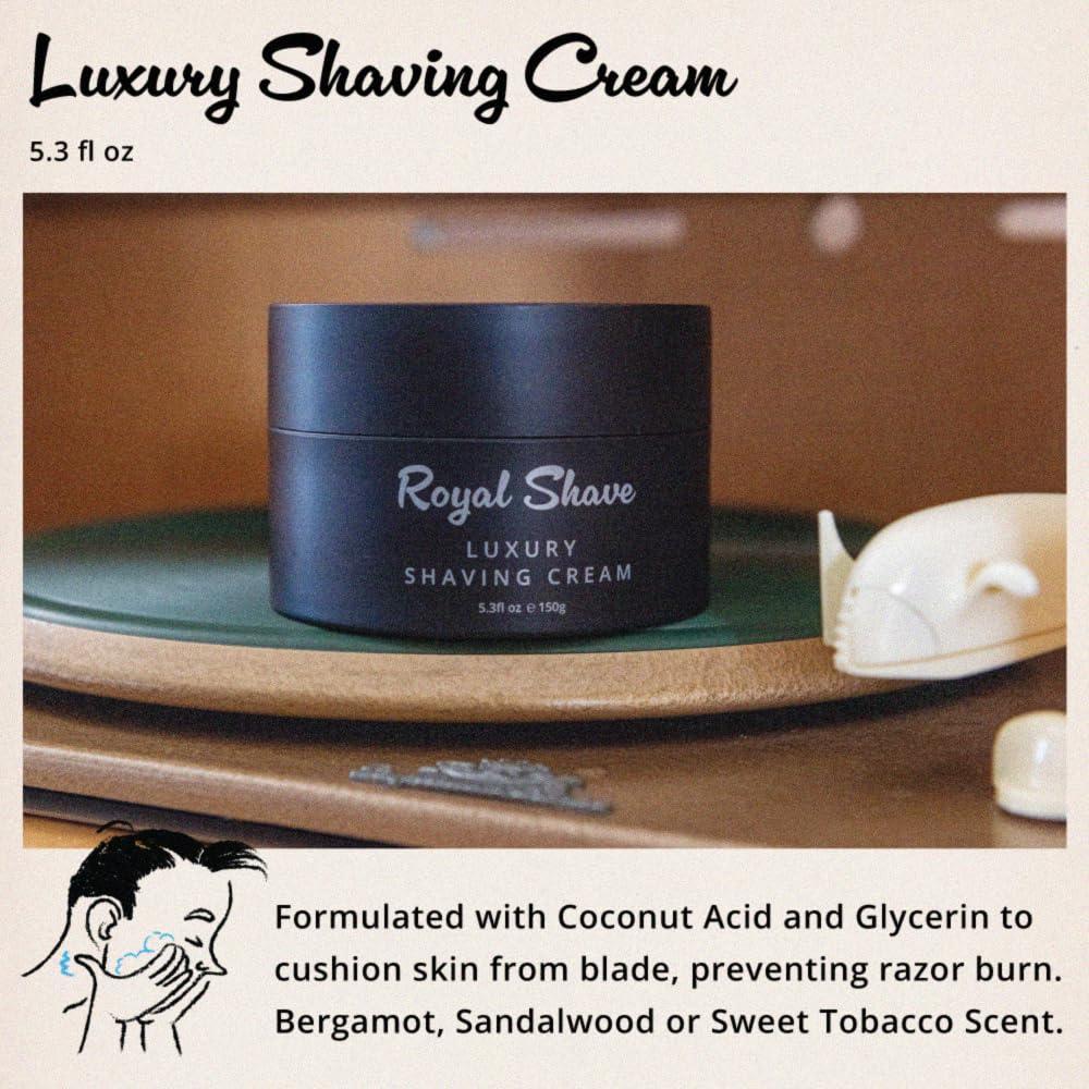 Royal Shave Luxury Safety Razor Shaving Kit by Royal Shave, Complete 6 Piece Shaving Gift Set for Men, Essential Wet Shaving Grooming Kit (Sandalwood)