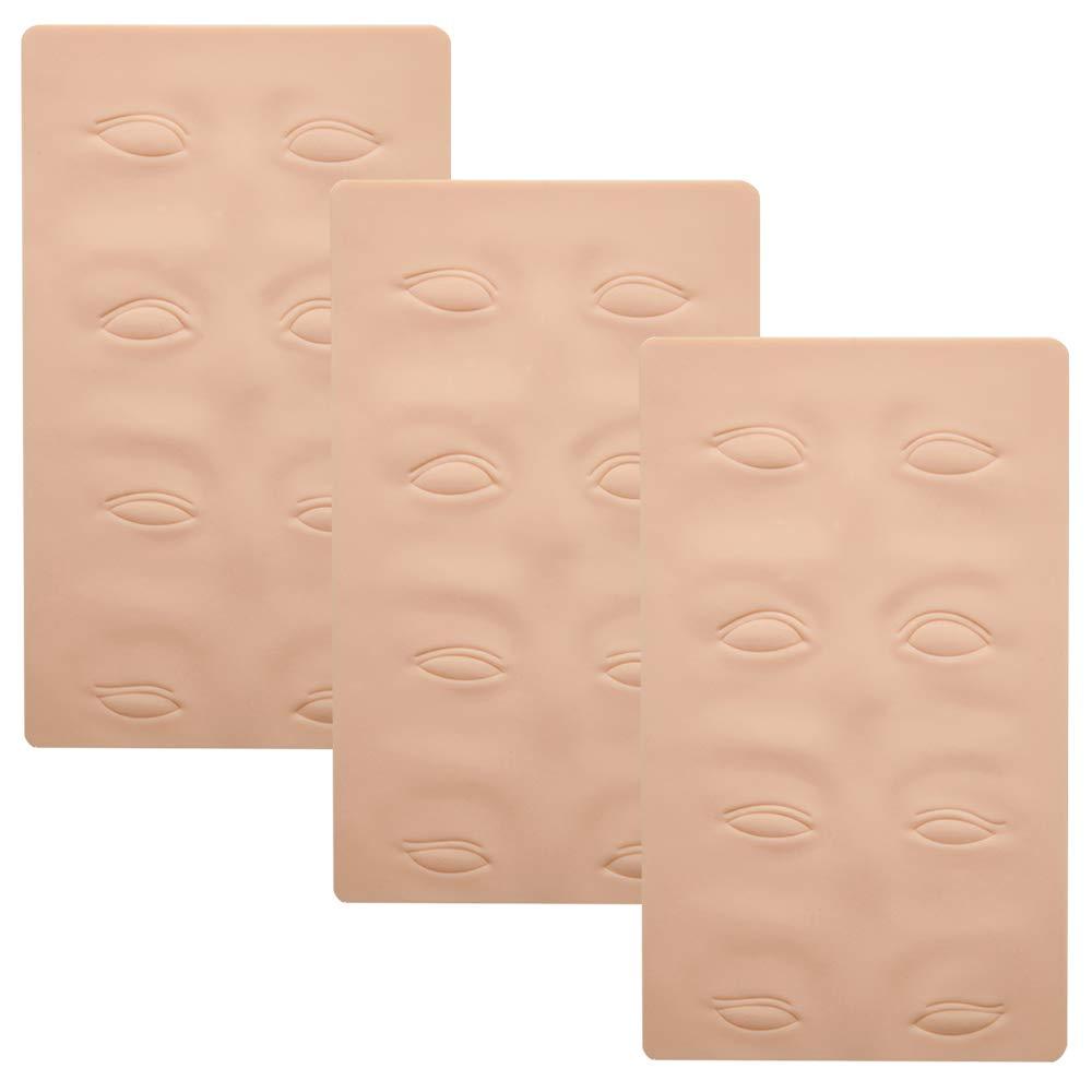 DBQ Tattoo Skin Practice 3pcs 3D Microblading Practice Skin For Eyebrows And Lips ermanent Makeup Brow And Lips Silicone Skin Tattoo Training by Micro-Blading And Needling,Fake Skin Sheets For Beginners