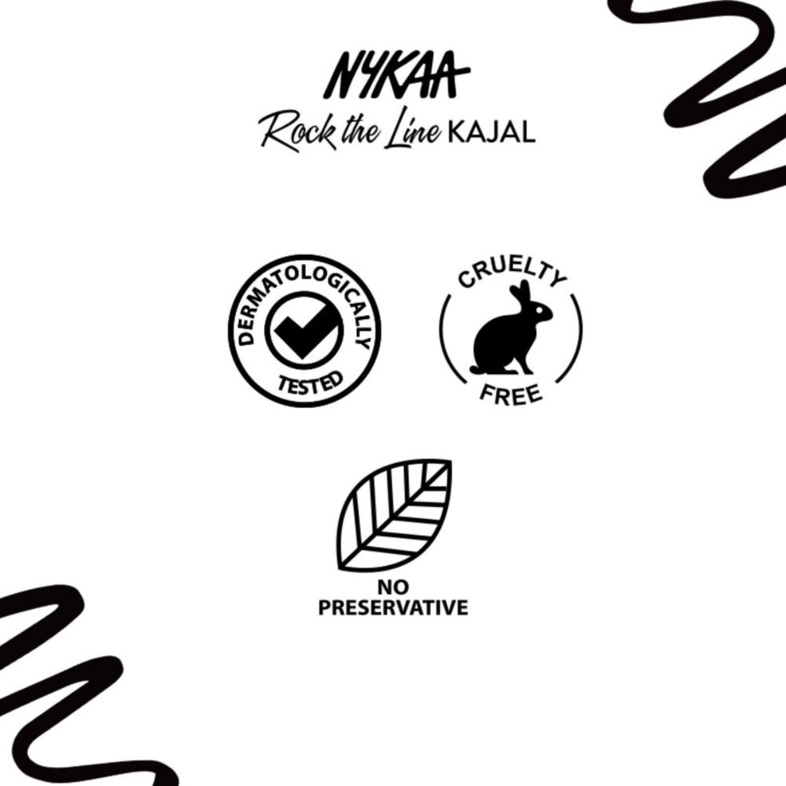 NYKAA Nykaa Cosmetics Rock the Line Eyeliner, 001 Jet Black, 0.01 oz - Smudge-Proof and Transfer-Resistant Formula - Highly Pigmented - Waterline Eyeliner