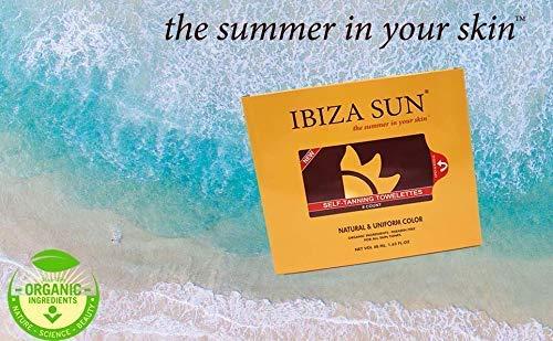Ibiza Sun Ibiza Sun Organic Self Tanner Natural Ingredients Sunless Tanning Wipes 100% Raw for Face & Body - Self Tanning Towelettes - Tan Towels - For all skin tones -8 count.