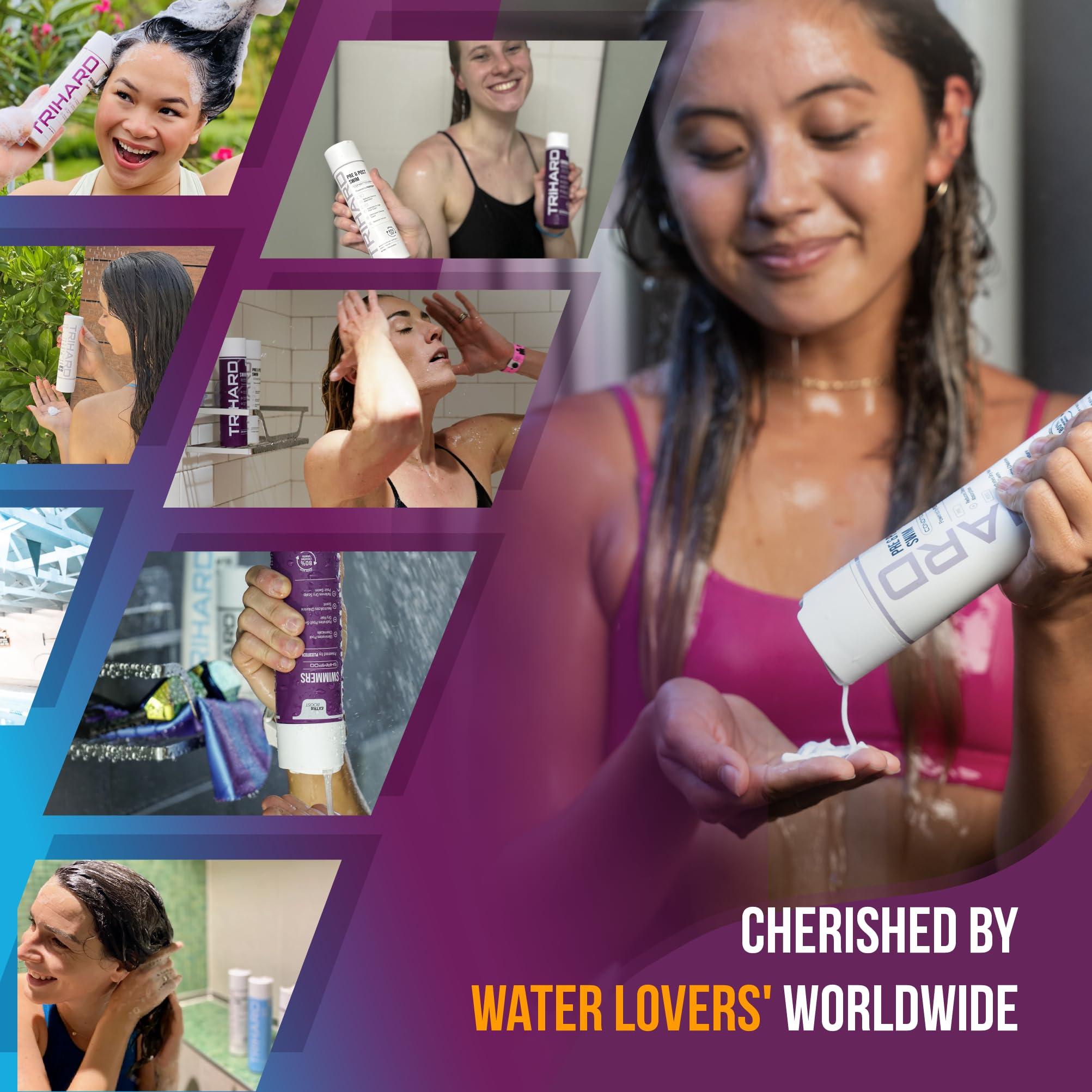 TRIHARD Complete Chlorine Removal Bundle By TRIHARD | Shampoo, Conditioner, Body Wash | Ultimate Pre & Post Swim Care