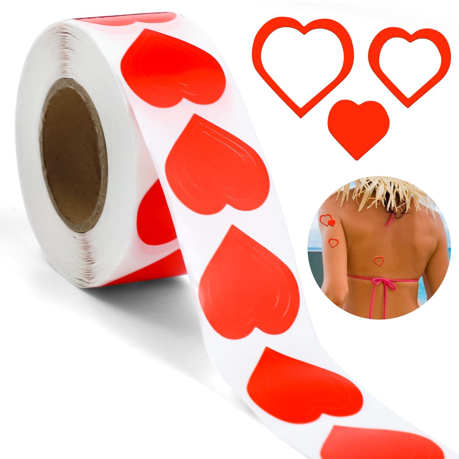 OIFEN Roll of 500 Pieces Tanning Stickers, Sunbathing Tattoo Body Stickers Self Adhesive for Indoor Tanning Beds