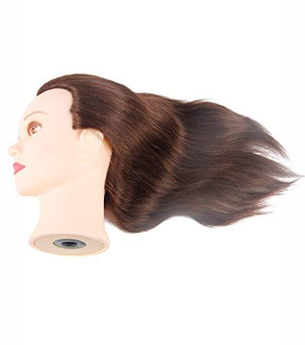 Zenyinfa Mannequin Head with 100% Human Hair Hairdresser Training Head Manikin Cosmetology Doll Head Salon Training Practice Head with Blonde Human Hair Styling Dye Cutting with Clamp Stand.