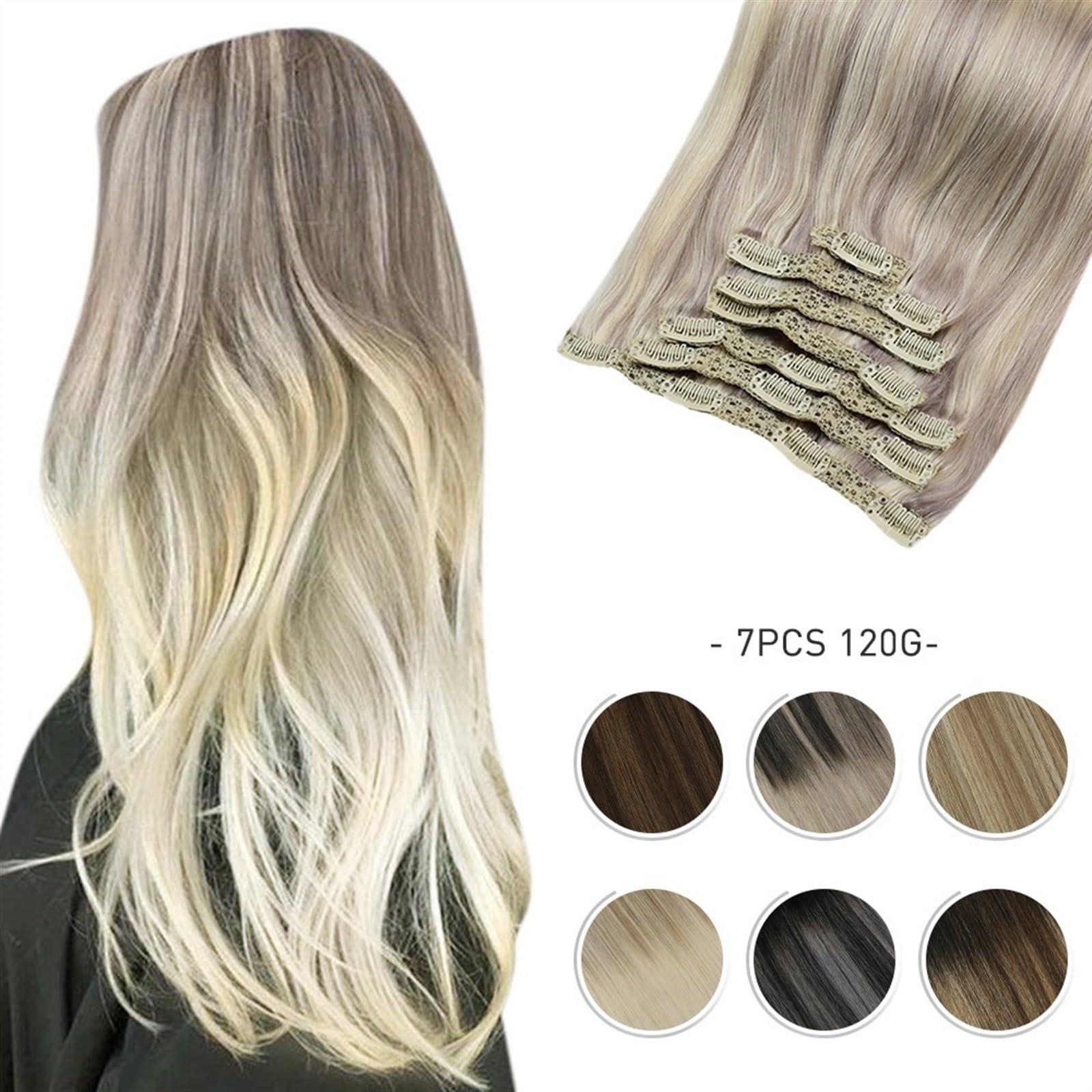 GRFIT Clip in Hair Extensions Clip in Hair Extensions Human Hair 10-24inch Remy Hair Extensions Clip in Human Hair Real Silky Straight Full Head Hair Extensions Clip on Brazilian Remy Hair Fashion Hair Exte