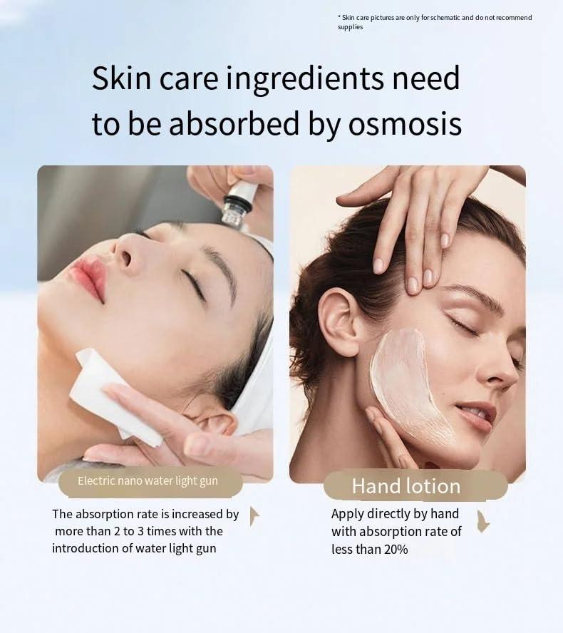 Generic Generic Red Blue Water Light Gun Needle-Free Facial Essence Introduction Instrument Microcrystalline Beauty Tender Skin Instrument, White