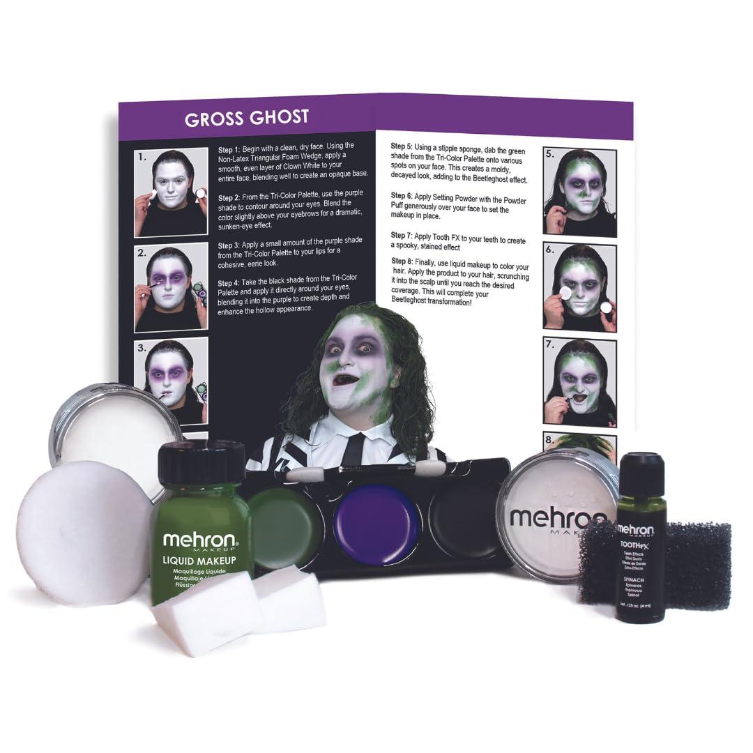 Mehron Mehron Makeup Professional Character Kits| Makeup Kits for Halloween & Cosplay| Made in the USA | Complete Makeup Kit I (Gross Ghost)
