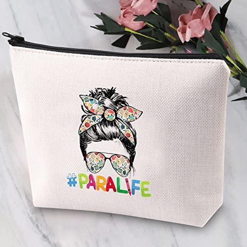 JYTAPP JYTAPP Teacher Para Life Makeup Bag Paraprofessional Gift Para Teacher Cosmetic Bag Paraeducator Gifts Teacher Assistant Survival Kit Bag