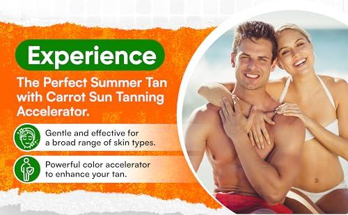 Carrot Sun Carrot Sun Tanning Accelerator 350ml Carotene Intensive Tanning Gel Natural Extract Sun Cream Tanning Lotion for All Skin Types Tan Lotion with Carrot Oil for Even Beautiful Skin Coloring - SPF0