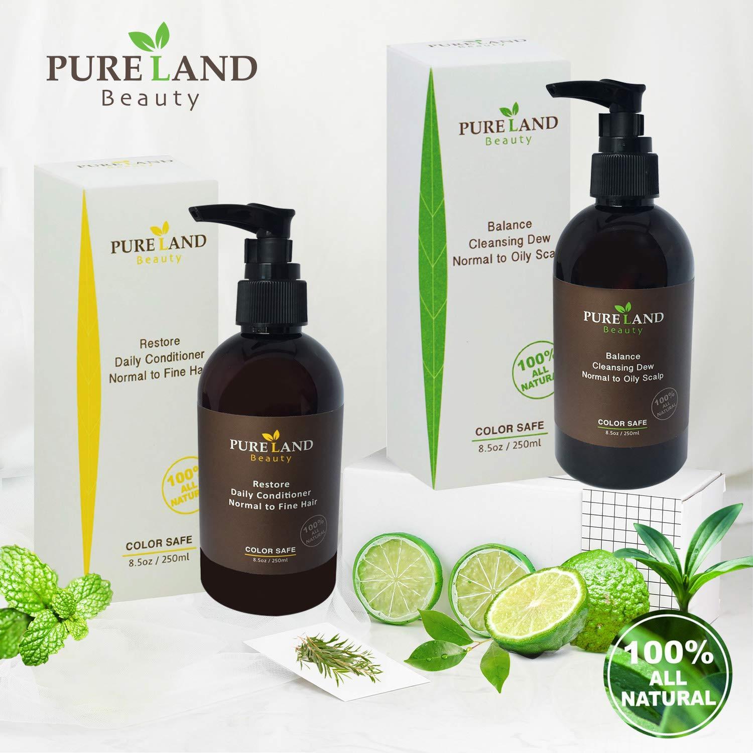 PURELAND Pureland Beauty Restore Daily Conditioner - Natural Hair Conditioner for Normal to Fine Hair - Sulfate-Free and Plant-Based - 8.5 oz