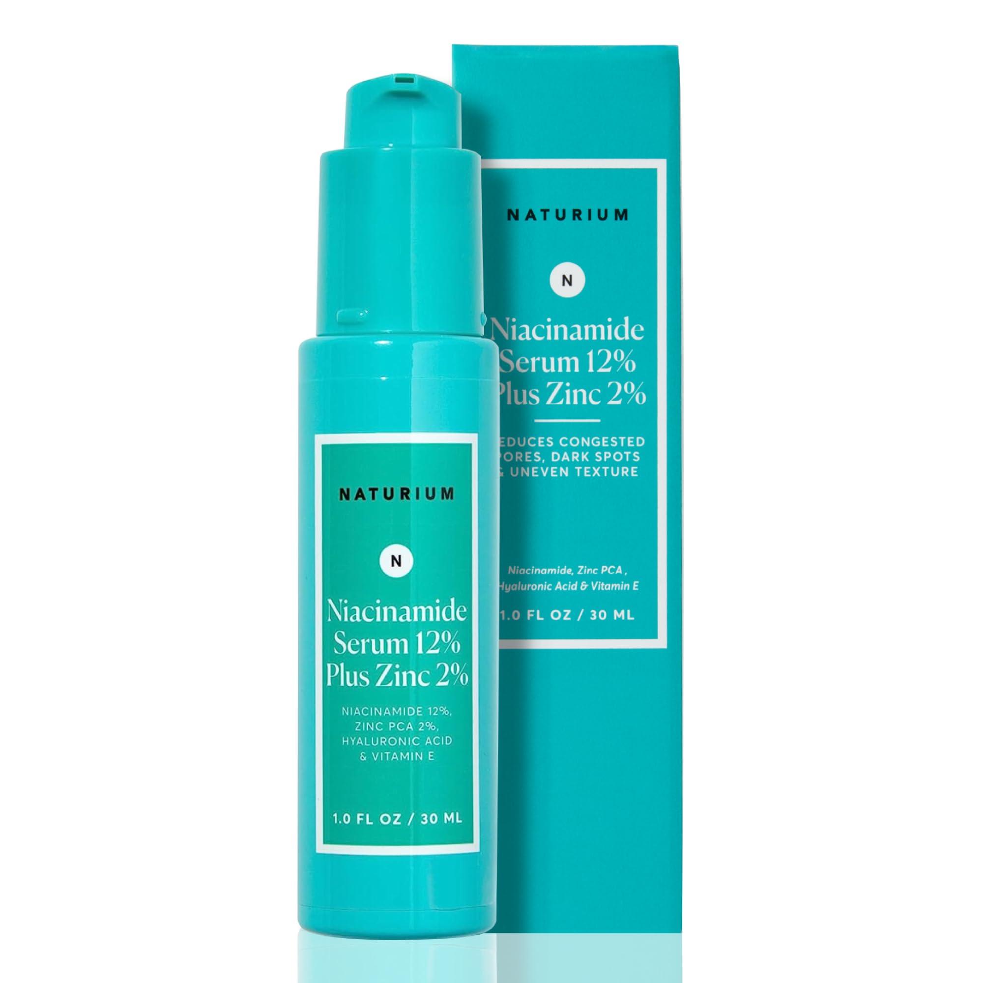 Naturium Naturium Niacinamide Face Serum 12% Plus Zinc 2%, Anti-Aging, Pore Minimizer & Dark Spot Corrector with Hyaluronic Acid & Vitamin E, Vegan & Cruelty-Free, 1 oz