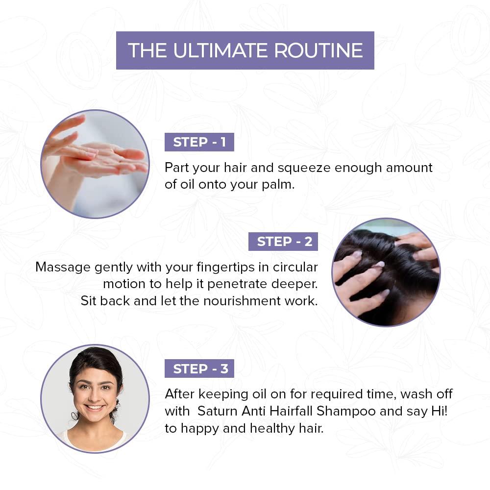 Mars Saturn by GHC Hair Growth Oil (200 Ml), Growwb Hair Nourishing Shampoo (200 Ml) & Biotin Gummies (30 N) For Hair Fall & Hair Growth, Paraben Free, Sls & Sulphate Free - 133.33 Ml (Pack Of 3) Standard