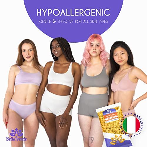 Bella Verde Bella Verde Pre and Post Waxing Care - Home Kit for Women and Men - Wax Beans 1.76lb - Hard Wax Beads for Hair Removal - Care for Brazilian Body Legs Eyebrows Face Lips Armpits