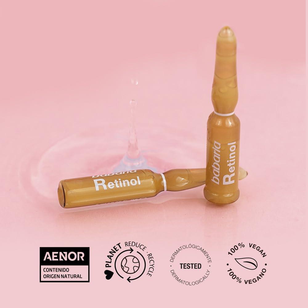 Babaria Babaria - Retinol Ampollas Antiedad Procollagen, Piel Renovada, Firme y Elstica, con Vitamin A Premium, Apto para Todo Tipo de Pieles, Incluso Sensibles - 5 Uds de 2 ml
