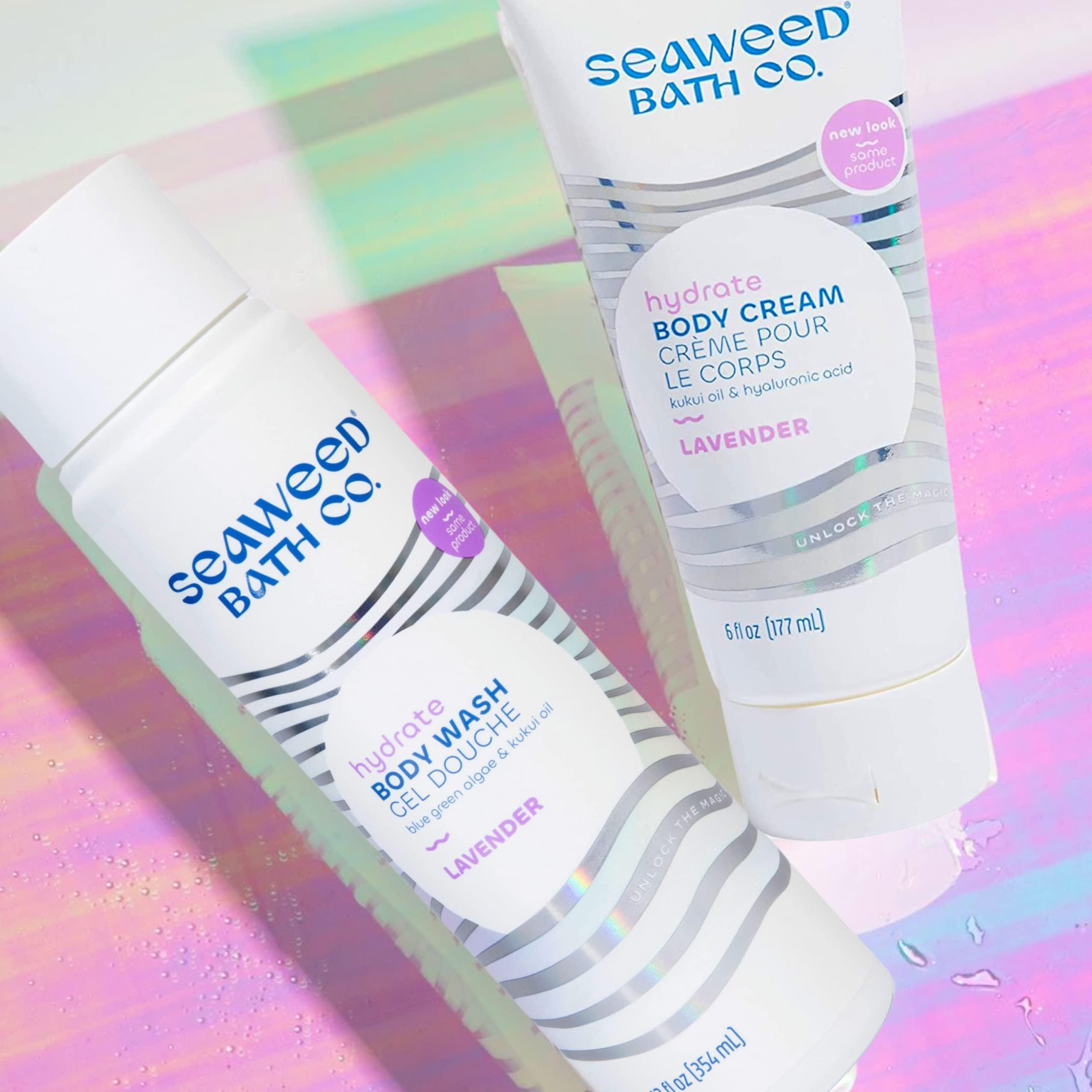 The Seaweed Bath Co. Seaweed Bath Co. Body Wash and Body Cream Duo, 12 Ounce, 6 Ounce, Lavender Scent, Sustainably Harvested Seaweed