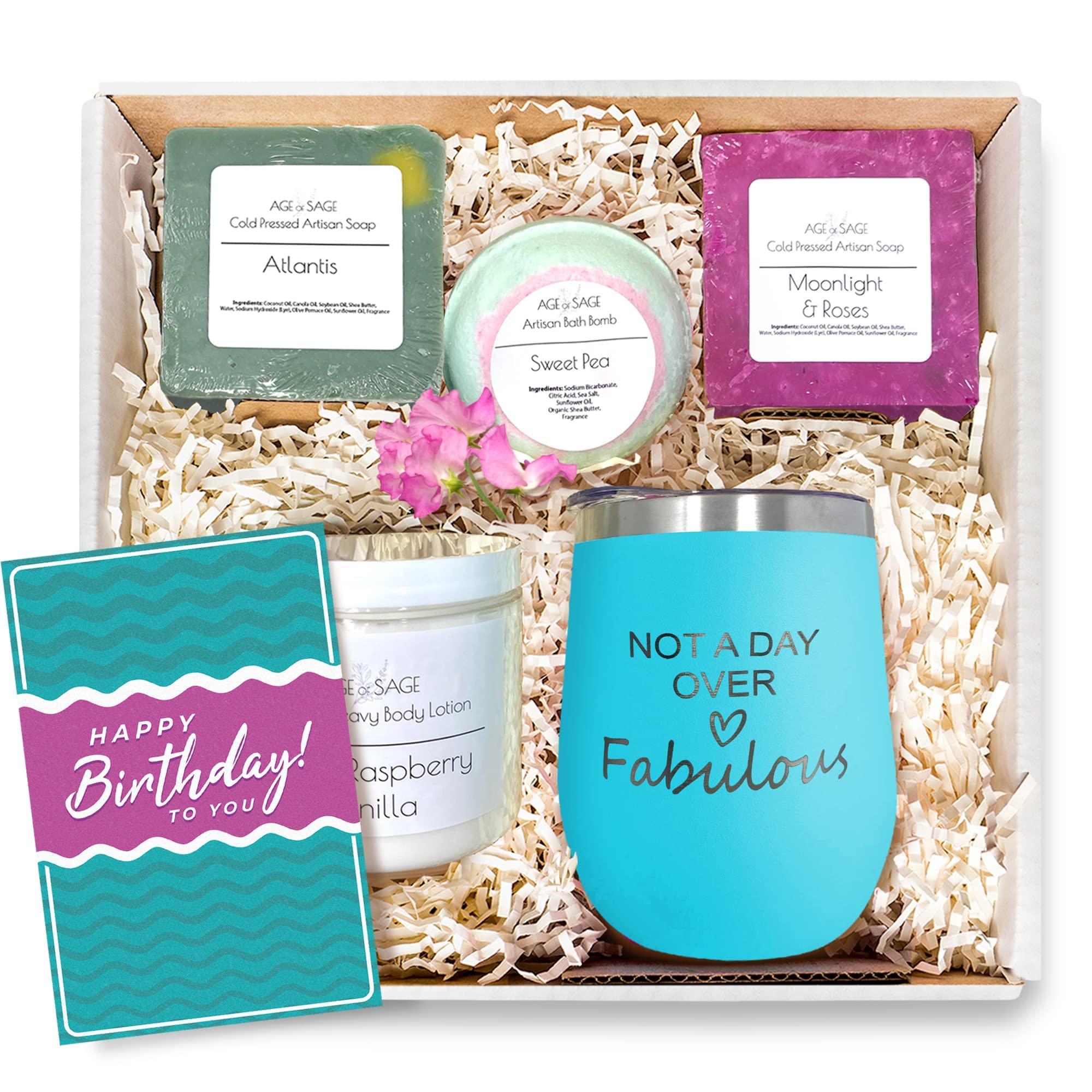 Age of Sage Fabulous Spa Gift Basket for Women - Self Care Basket, Relaxation, Pampering Gift for Girlfriend, Wife, Mom, Sister, Friends - Birthday Bundles, Mothers Day, Anniversary, Valentines Day Gift for Her