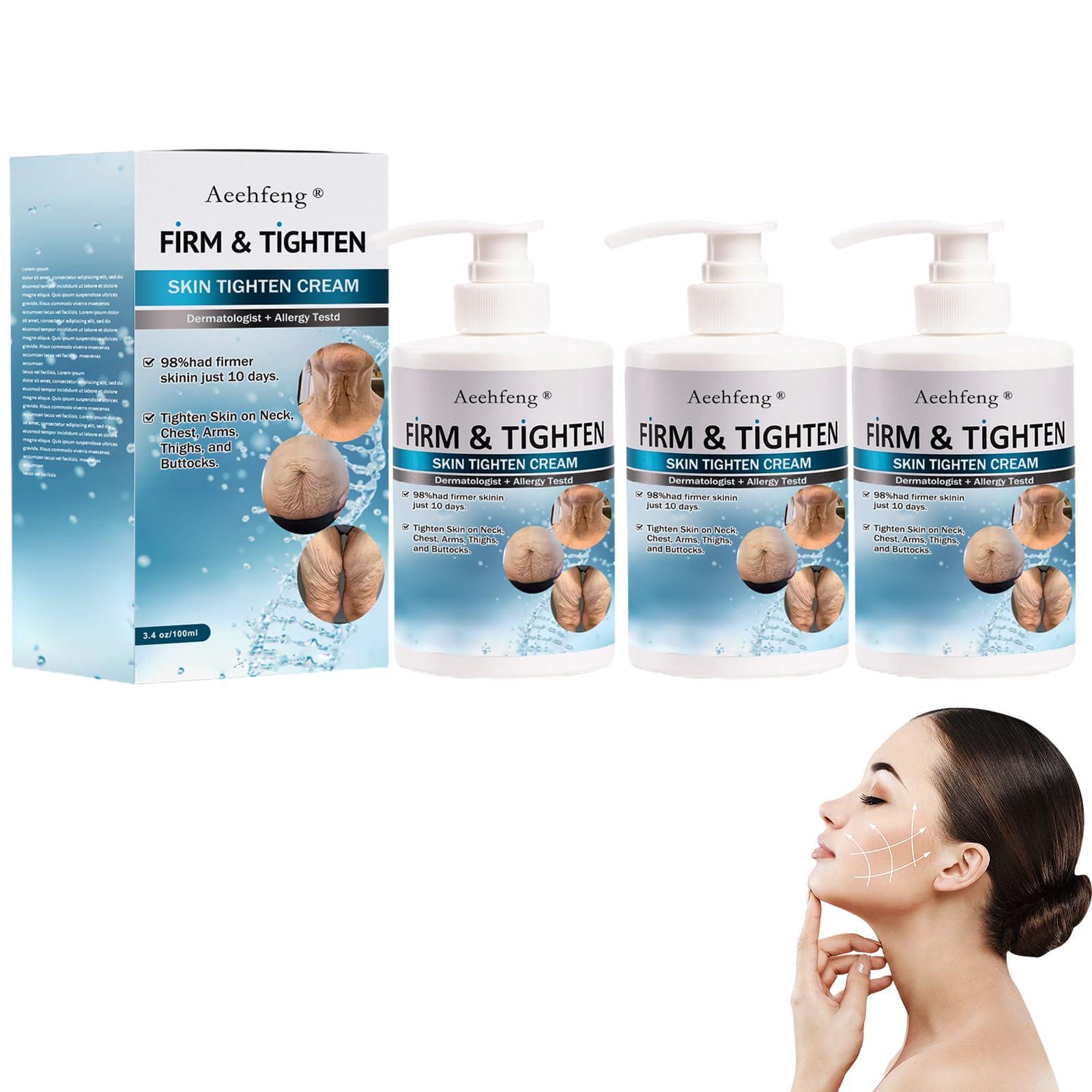 AEEHFENG Aeehfeng Firm Tighten Skin Tighten Cream,Anti-Aging Neck and Dcollet Day&Night Body Cream,Collagen Cream Face Lotion & Body Lotion,Moisturizing,Lifting&Recovery for All Skin Type (3Bottles, 3.47 oz)
