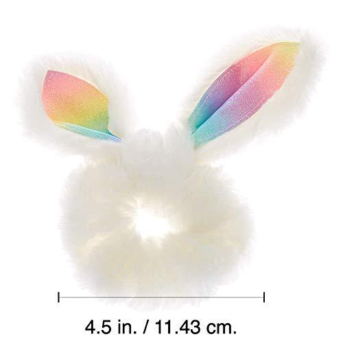 Claire's Claire's Girl's Fuzzy Bunny Ears Hair Scrunchie - White
