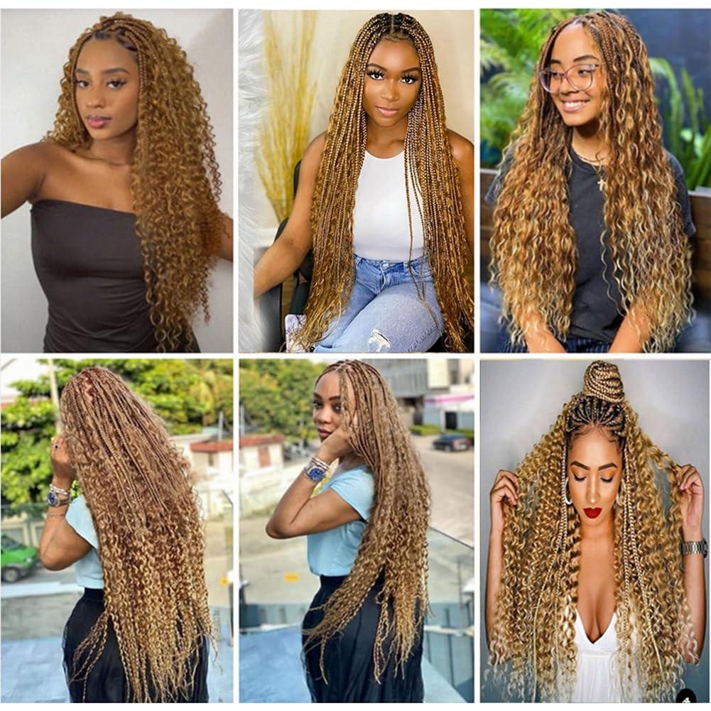 Kiss darling LASHES Kiss darling LASHES Bulk Human Hair for Braiding Deep Wave Human Braiding Hair Micro Braiding Hair Extensions #27 Honey Blonde Raw Bulk Hair No Weft for Box Boho Braids 22inch 100g/bundles