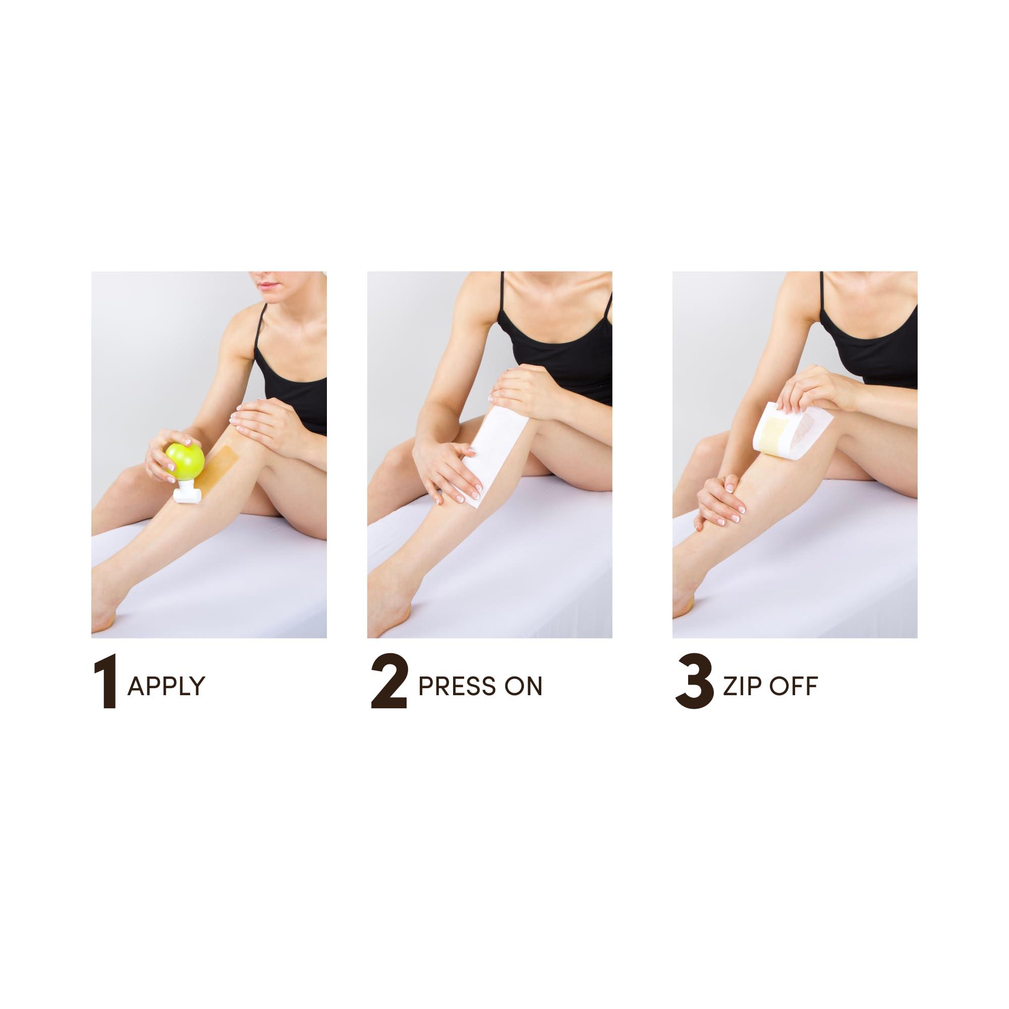 Parissa Parissa Organic Roll-On Sugar Wax Kit for At-Home Waxing, 100% Natural, Sensitive Skin, Gentle & Washable Formula