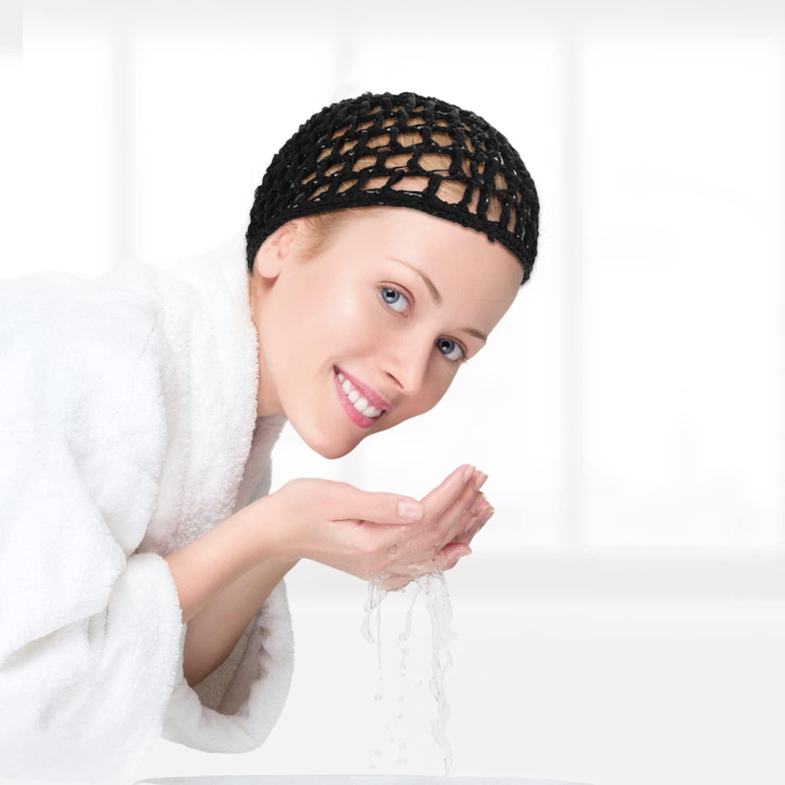 WLLHYF WLLHYF 4 Pack Hair Nets Cap Crochet Knit Snood Bonnets Sleeping Hairnet Fitted Hair Cover Wrap Comfortable Haircare Wave Cap for Women Keep Curls Ballet Serving Tidy Shower Bath Beauty