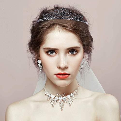 NCRD NCRD Queen Crown, Alloy Crowns Princess Crown Bridal Crowns Tiaras for Women Girls Bridal Wedding Prom Birthday Party (Black)