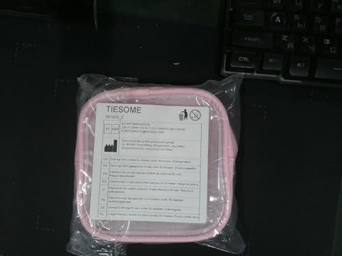 TIESOME TIESOME Small Clear Makeup Bags with Zipper, Cute Waterproof Cosmetic Bag Travel Toiletry Bag PVC Transparent Makeup Organizer Bag Coin Purse Mini Makeup Bag Nylon Travel Pouch for Women(Pink)