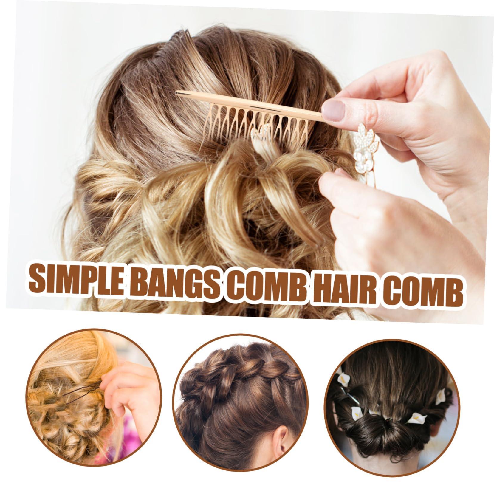 MERRYHAPY MERRYHAPY 2pcs Simple Alloy Comb Styling Hair Clips Womens Hair Accessories Side Comb Hair Clip Cellulose Combs Barrettes for French Hair Side Combs Hair Comb for Women Side Comb Clip