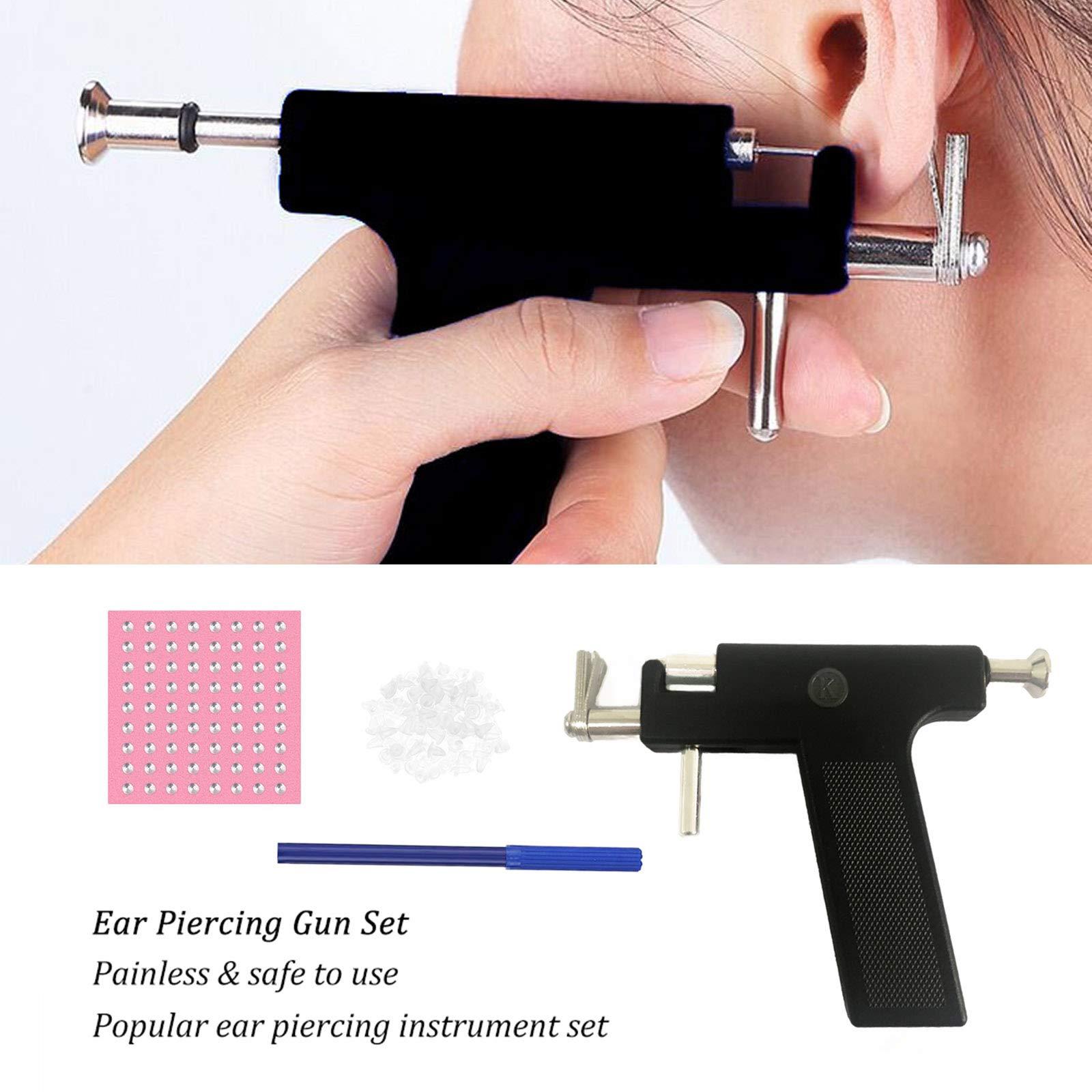 Anself Ear Piercing Gun Set Anself Ear Piercing Tool Kit Safety Lips Ear Nose Navel Body Piercing Gun Tools Set With 98pcs Earring Studs For Salon Home Pearcings Kits