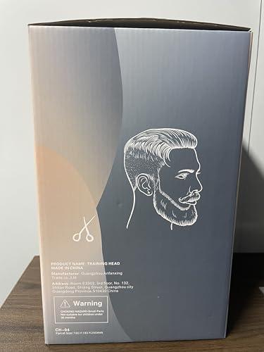 Anstar Male Mannequin Head with 100% Human Hair Barber Mannequin Head Hairdresser Training Doll Manikin Head for Men Hair Styling and Practice