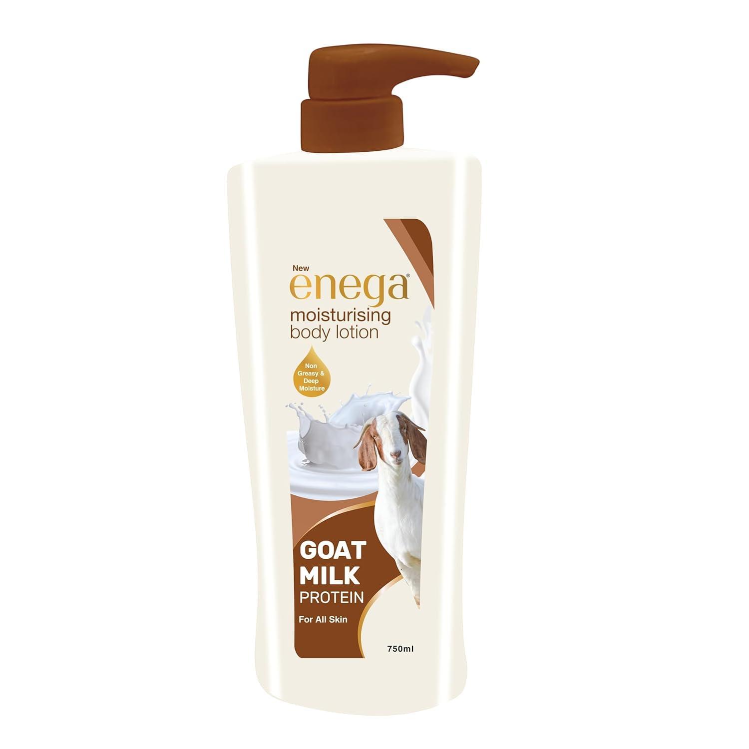 enega enega Moisturizing Body Lotion for Dry Skin | Almond Essentials| Alovera| Soya| Goat Milk| For Men Women And Girls For Dry Skin Moisturizing (Goat Milk (25.36 Fl Oz))
