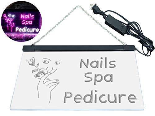 ADVPRO ADVPRO Nail Spa Pedicure Illuminated Dual Color LED Neon Sign White & Purple 24" x 16" st6s64-i0554-wp