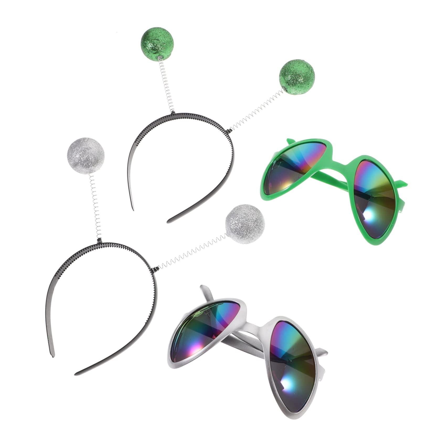 Abaodam Abaodam 3 Sets Alien Headband Hair Tie Hair Bands Glasses Makeup Hair Band Alien Eyewear Alien Prop Dreses Party Cosplay Headbands Party Supplies Alien Costume Plastic Apparel Miss Space