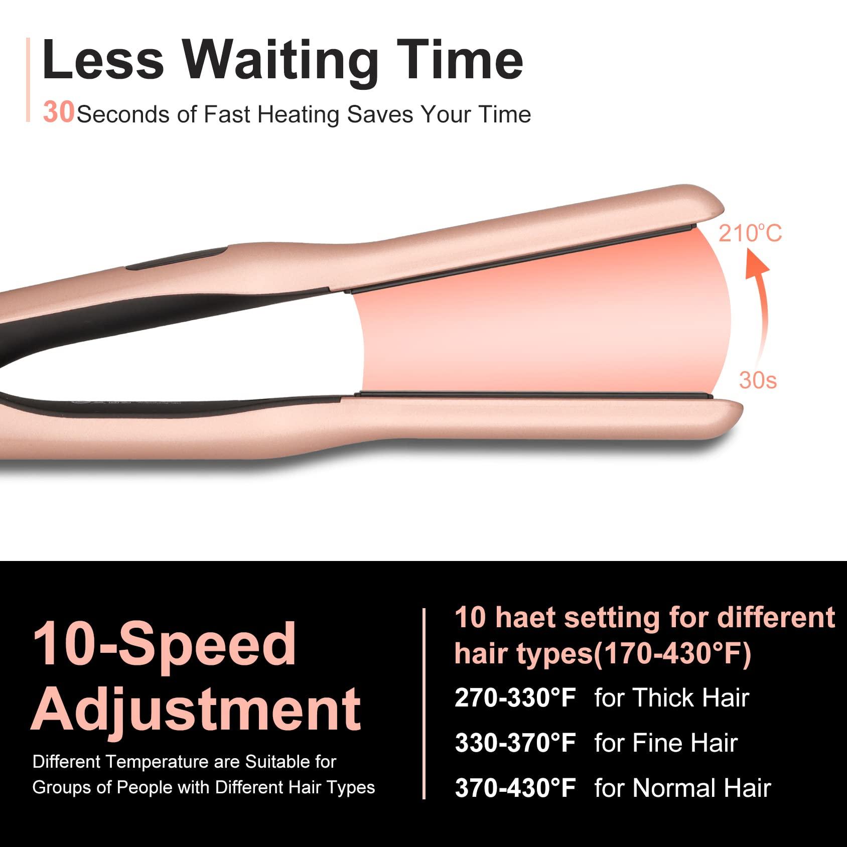 JAETON JAETON 3/10 Inch Pencil Flat Iron, Small Flat Irons for Short Hair, Beard and Pixie Cut, Mini Hair Straightener Small Ceramic with Adjustable Temperature, Include Glove